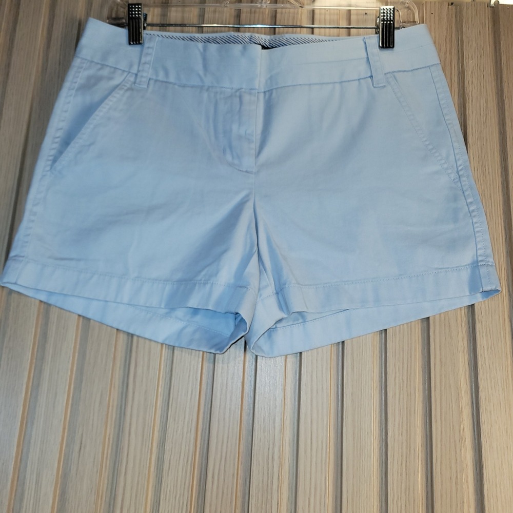 J.Crew Chino Shorts Womens 2 Light Blue 100% Cotton Twill 3 Inch Inseam 82043